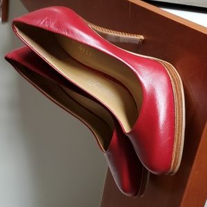 BNIB Nine West Rocha Dark Red Leather Heels Pumps Platform Size 5
